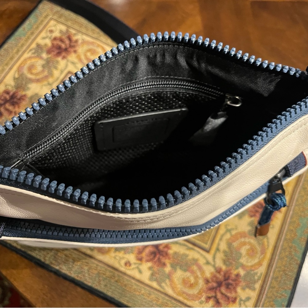 COACH Pacer Crossbody in Chalk, Navy & Brown - Picture 9 of 14